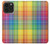 W3942 LGBTQ Rainbow Plaid Tartan Hard Case and Leather Flip Case For iPhone 14 Pro Max
