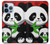 W3929 Cute Panda Eating Bamboo Hard Case and Leather Flip Case For iPhone 13 Pro