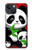 W3929 Cute Panda Eating Bamboo Hard Case and Leather Flip Case For iPhone 13 mini