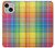 W3942 LGBTQ Rainbow Plaid Tartan Hard Case and Leather Flip Case For iPhone 13 mini