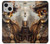 W3949 Steampunk Skull Smoking Hard Case and Leather Flip Case For iPhone 13 mini
