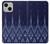 W3950 Textile Thai Blue Pattern Hard Case and Leather Flip Case For iPhone 13 mini