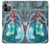 W3911 Cute Little Mermaid Aqua Spa Hard Case and Leather Flip Case For iPhone 12, iPhone 12 Pro