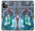 W3912 Cute Little Mermaid Aqua Spa Hard Case and Leather Flip Case For iPhone 12, iPhone 12 Pro