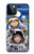 W3915 Raccoon Girl Baby Sloth Astronaut Suit Hard Case and Leather Flip Case For iPhone 12, iPhone 12 Pro