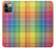 W3942 LGBTQ Rainbow Plaid Tartan Hard Case and Leather Flip Case For iPhone 12, iPhone 12 Pro