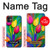 W3926 Colorful Tulip Oil Painting Hard Case and Leather Flip Case For iPhone 11