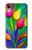 W3926 Colorful Tulip Oil Painting Hard Case and Leather Flip Case For iPhone XR