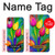 W3926 Colorful Tulip Oil Painting Hard Case and Leather Flip Case For iPhone XR