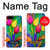 W3926 Colorful Tulip Oil Painting Hard Case and Leather Flip Case For iPhone 7 Plus, iPhone 8 Plus