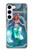 W3911 Cute Little Mermaid Aqua Spa Hard Case and Leather Flip Case For Samsung Galaxy S23