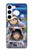 W3915 Raccoon Girl Baby Sloth Astronaut Suit Hard Case and Leather Flip Case For Samsung Galaxy S23