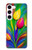 W3926 Colorful Tulip Oil Painting Hard Case and Leather Flip Case For Samsung Galaxy S23