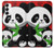 W3929 Cute Panda Eating Bamboo Hard Case and Leather Flip Case For Samsung Galaxy S23