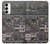 W3944 Overhead Panel Cockpit Hard Case and Leather Flip Case For Samsung Galaxy S23