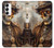 W3949 Steampunk Skull Smoking Hard Case and Leather Flip Case For Samsung Galaxy S23