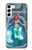 W3911 Cute Little Mermaid Aqua Spa Hard Case and Leather Flip Case For Samsung Galaxy S23 Plus