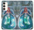 W3911 Cute Little Mermaid Aqua Spa Hard Case and Leather Flip Case For Samsung Galaxy S23 Plus