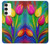 W3926 Colorful Tulip Oil Painting Hard Case and Leather Flip Case For Samsung Galaxy S23 Plus