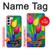 W3926 Colorful Tulip Oil Painting Hard Case and Leather Flip Case For Samsung Galaxy S23 Plus