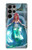 W3911 Cute Little Mermaid Aqua Spa Hard Case and Leather Flip Case For Samsung Galaxy S23 Ultra