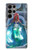 W3912 Cute Little Mermaid Aqua Spa Hard Case and Leather Flip Case For Samsung Galaxy S23 Ultra