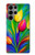 W3926 Colorful Tulip Oil Painting Hard Case and Leather Flip Case For Samsung Galaxy S23 Ultra
