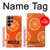W3946 Seamless Orange Pattern Hard Case and Leather Flip Case For Samsung Galaxy S23 Ultra