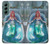 W3911 Cute Little Mermaid Aqua Spa Hard Case and Leather Flip Case For Samsung Galaxy S22 Plus