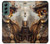 W3949 Steampunk Skull Smoking Hard Case and Leather Flip Case For Samsung Galaxy S22 Plus