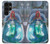 W3912 Cute Little Mermaid Aqua Spa Hard Case and Leather Flip Case For Samsung Galaxy S22 Ultra
