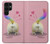 W3923 Cat Bottom Rainbow Tail Hard Case and Leather Flip Case For Samsung Galaxy S22 Ultra