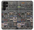 W3944 Overhead Panel Cockpit Hard Case and Leather Flip Case For Samsung Galaxy S22 Ultra