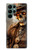 W3949 Steampunk Skull Smoking Hard Case and Leather Flip Case For Samsung Galaxy S22 Ultra