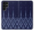 W3950 Textile Thai Blue Pattern Hard Case and Leather Flip Case For Samsung Galaxy S22 Ultra