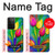 W3926 Colorful Tulip Oil Painting Hard Case and Leather Flip Case For Samsung Galaxy S21 Ultra 5G