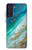 W3920 Abstract Ocean Blue Color Mixed Emerald Hard Case and Leather Flip Case For Samsung Galaxy S21 FE 5G