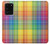 W3942 LGBTQ Rainbow Plaid Tartan Hard Case and Leather Flip Case For Samsung Galaxy S20 Ultra
