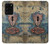 W3955 Vintage Keyhole Weather Door Hard Case and Leather Flip Case For Samsung Galaxy S20 Ultra