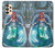 W3911 Cute Little Mermaid Aqua Spa Hard Case and Leather Flip Case For Samsung Galaxy A13 4G