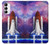 W3913 Colorful Nebula Space Shuttle Hard Case and Leather Flip Case For Samsung Galaxy A14 5G