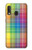 W3942 LGBTQ Rainbow Plaid Tartan Hard Case and Leather Flip Case For Samsung Galaxy A20e