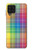 W3942 LGBTQ Rainbow Plaid Tartan Hard Case and Leather Flip Case For Samsung Galaxy A22 4G