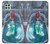 W3912 Cute Little Mermaid Aqua Spa Hard Case and Leather Flip Case For Samsung Galaxy A22 5G