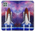 W3913 Colorful Nebula Space Shuttle Hard Case and Leather Flip Case For Samsung Galaxy A22 5G