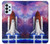 W3913 Colorful Nebula Space Shuttle Hard Case and Leather Flip Case For Samsung Galaxy A23