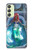 W3912 Cute Little Mermaid Aqua Spa Hard Case and Leather Flip Case For Samsung Galaxy A24 4G