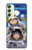 W3915 Raccoon Girl Baby Sloth Astronaut Suit Hard Case and Leather Flip Case For Samsung Galaxy A24 4G