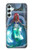 W3912 Cute Little Mermaid Aqua Spa Hard Case and Leather Flip Case For Samsung Galaxy A34 5G