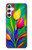 W3926 Colorful Tulip Oil Painting Hard Case and Leather Flip Case For Samsung Galaxy A34 5G